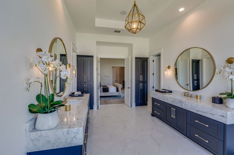 Modern vanity with sleek cabinetry and high-end fixtures